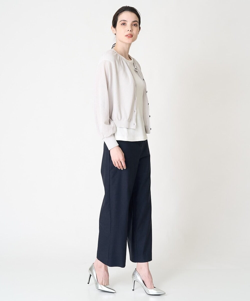 PJLGV40300 CHRISTIAN AUJARD Lサイズ(クリスチャン・オジャール Lサイズ) [接触冷感]シンプルセミワイドパンツ ネイビー
