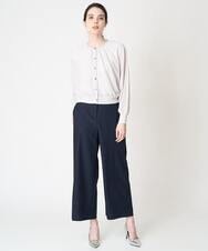 PJLGV40300 CHRISTIAN AUJARD Lサイズ(クリスチャン・オジャール Lサイズ) [接触冷感]シンプルセミワイドパンツ ネイビー