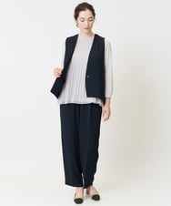 PJLJB05330 CHRISTIAN AUJARD Lサイズ(クリスチャン・オジャール Lサイズ) [セットアップ対応]ウエストゴム美シルエットパンツ ブラック