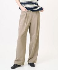 PJLJB19300 CHRISTIAN AUJARD Lサイズ(クリスチャン・オジャール Lサイズ) 【大きいサイズ】タック入りセミワイドパンツ グレージュ