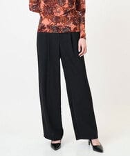 PJLJB19300 CHRISTIAN AUJARD Lサイズ(クリスチャン・オジャール Lサイズ) 【大きいサイズ】タック入りセミワイドパンツ ブラック