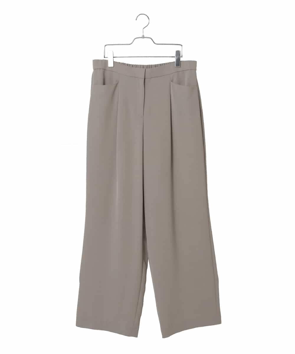 PJLJB19300 CHRISTIAN AUJARD Lサイズ(クリスチャン・オジャール Lサイズ) タック入りセミワイドパンツ グレージュ