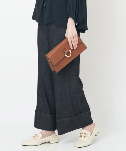 PJLJS21360  ステッチデザインセミワイドパンツ