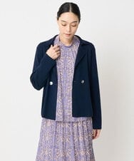 PJSAD04490 CHRISTIAN AUJARD Lサイズ(クリスチャン・オジャール Lサイズ) 【大きいサイズ/アンサンブル対応】衿付ニットカーディガン ネイビー