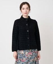 PJSAD05620 CHRISTIAN AUJARD Lサイズ(クリスチャン・オジャール Lサイズ) 【大きいサイズ】ラメニットバージャケット ブラック