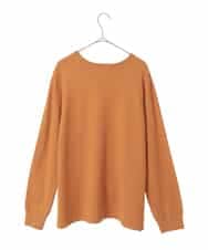 PJSAD32520 CHRISTIAN AUJARD Lサイズ(クリスチャン・オジャール Lサイズ) 【大きいサイズ/アンサンブル対応】アートプリントドッキングニットカーディガン ベージュ×オレンジ