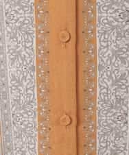 PJSAD32520 CHRISTIAN AUJARD Lサイズ(クリスチャン・オジャール Lサイズ) 【大きいサイズ/アンサンブル対応】アートプリントドッキングニットカーディガン ベージュ×オレンジ