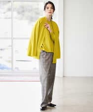 PJSAD37480 CHRISTIAN AUJARD Lサイズ(クリスチャン・オジャール Lサイズ) 【大きいサイズ/アンサンブル対応】カシミヤシルクニットカーディガン ライム