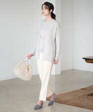 PJSAD37480 CHRISTIAN AUJARD Lサイズ(クリスチャン・オジャール Lサイズ) 【大きいサイズ/アンサンブル対応】カシミヤシルクニットカーディガン ライトグレー