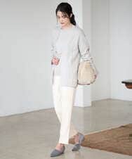 PJSAD37480 CHRISTIAN AUJARD Lサイズ(クリスチャン・オジャール Lサイズ) 【大きいサイズ/アンサンブル対応】カシミヤシルクニットカーディガン ライトグレー