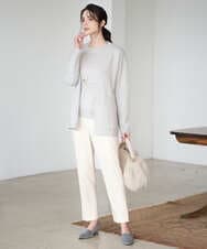 PJSAD37480 CHRISTIAN AUJARD Lサイズ(クリスチャン・オジャール Lサイズ) 【大きいサイズ/アンサンブル対応】カシミヤシルクニットカーディガン ライトグレー