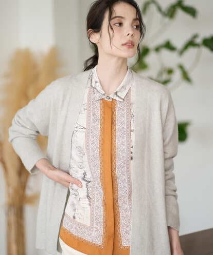 PJSAD37480 CHRISTIAN AUJARD Lサイズ 【大きいサイズ/アンサンブル対応】カシミヤシルクニットカーディガン