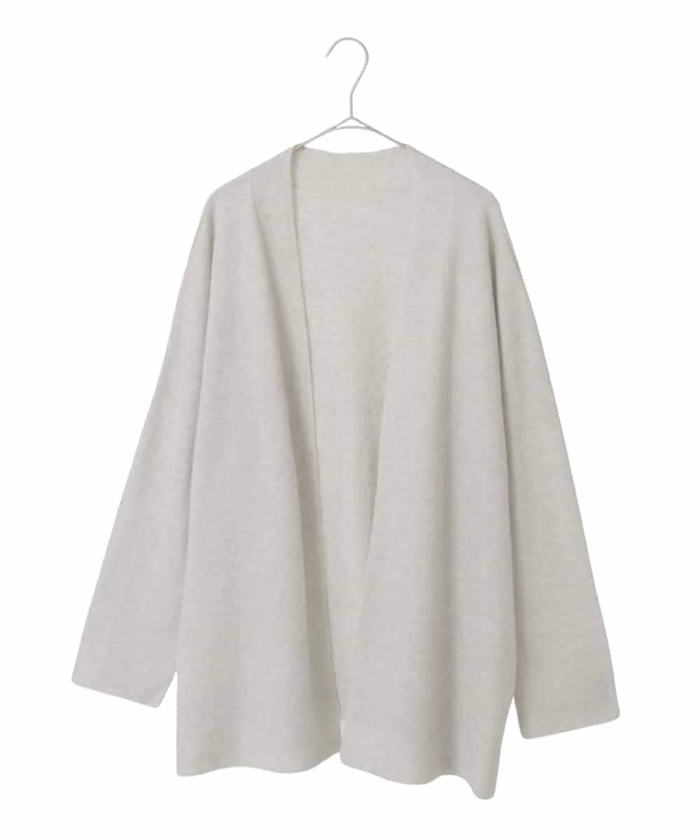 PJSAD37480 CHRISTIAN AUJARD Lサイズ(クリスチャン・オジャール Lサイズ) 【大きいサイズ/アンサンブル対応】カシミヤシルクニットカーディガン ライトグレー