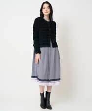 PJSCD01660 CHRISTIAN AUJARD Lサイズ(クリスチャン・オジャール Lサイズ) 【大きいサイズ】ファンシーツイードニットジャケット ブラック