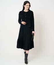 PJSCD01660 CHRISTIAN AUJARD Lサイズ(クリスチャン・オジャール Lサイズ) 【大きいサイズ】ファンシーツイードニットジャケット ブラック