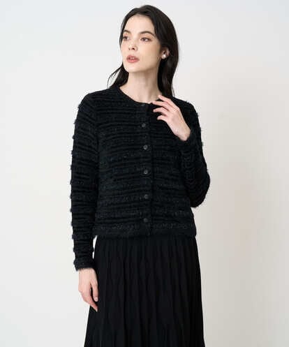 PJSCD01660 CHRISTIAN AUJARD Lサイズ 【大きいサイズ】ファンシーツイードニットジャケット