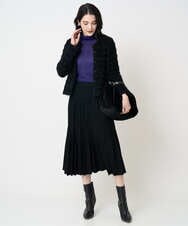 PJSCD01660 CHRISTIAN AUJARD Lサイズ(クリスチャン・オジャール Lサイズ) 【大きいサイズ】ファンシーツイードニットジャケット ブラック