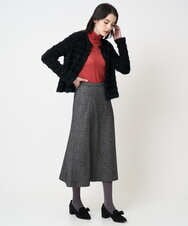 PJSCD01660 CHRISTIAN AUJARD Lサイズ(クリスチャン・オジャール Lサイズ) 【大きいサイズ】ファンシーツイードニットジャケット ブラック