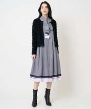 PJSCD01660 CHRISTIAN AUJARD Lサイズ(クリスチャン・オジャール Lサイズ) 【大きいサイズ】ファンシーツイードニットジャケット ブラック