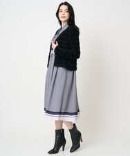 PJSCD01660 CHRISTIAN AUJARD Lサイズ(クリスチャン・オジャール Lサイズ) 【大きいサイズ】ファンシーツイードニットジャケット ブラック