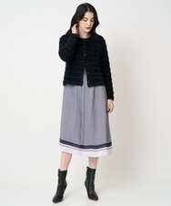 PJSCD01660 CHRISTIAN AUJARD Lサイズ(クリスチャン・オジャール Lサイズ) 【大きいサイズ】ファンシーツイードニットジャケット ブラック