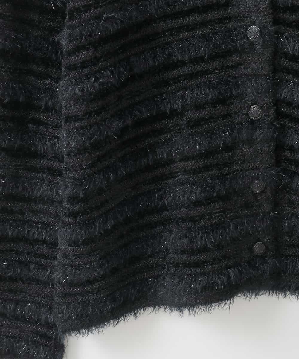 PJSCD01660 CHRISTIAN AUJARD Lサイズ(クリスチャン・オジャール Lサイズ) 【大きいサイズ】ファンシーツイードニットジャケット ブラック