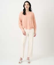 PJSEE02420 CHRISTIAN AUJARD Lサイズ(クリスチャン・オジャール Lサイズ) 【大きいサイズ/アンサンブル対応】ホールガーメントニットカーディガン サーモンピンク