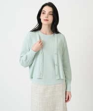 PJSEE02420 CHRISTIAN AUJARD Lサイズ(クリスチャン・オジャール Lサイズ) 【大きいサイズ/アンサンブル対応】ホールガーメントニットカーディガン グリーン