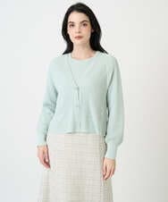 PJSEE02420 CHRISTIAN AUJARD Lサイズ(クリスチャン・オジャール Lサイズ) 【大きいサイズ/アンサンブル対応】ホールガーメントニットカーディガン グリーン