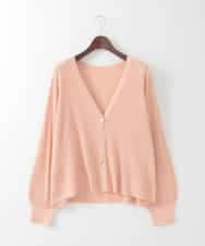 PJSEE02420 CHRISTIAN AUJARD Lサイズ(クリスチャン・オジャール Lサイズ) 【大きいサイズ/アンサンブル対応】ホールガーメントニットカーディガン サーモンピンク