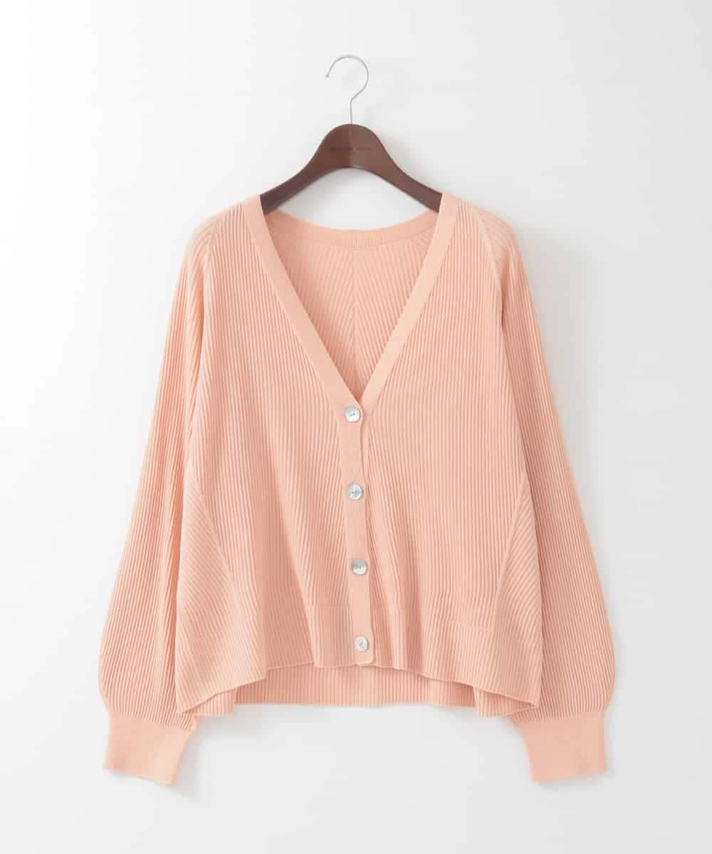 PJSEE02420 CHRISTIAN AUJARD Lサイズ(クリスチャン・オジャール Lサイズ) 【大きいサイズ/アンサンブル対応】ホールガーメントニットカーディガン サーモンピンク