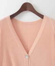 PJSEE02420 CHRISTIAN AUJARD Lサイズ(クリスチャン・オジャール Lサイズ) 【大きいサイズ/アンサンブル対応】ホールガーメントニットカーディガン サーモンピンク