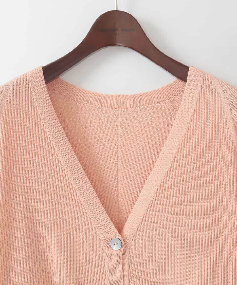 PJSEE02420 CHRISTIAN AUJARD Lサイズ(クリスチャン・オジャール Lサイズ) 【大きいサイズ/アンサンブル対応】ホールガーメントニットカーディガン サーモンピンク