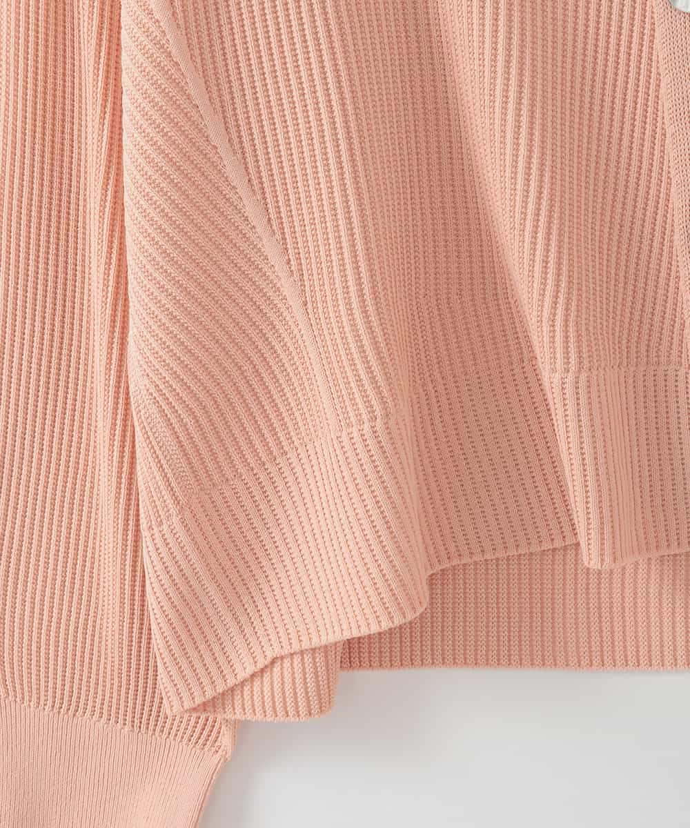 PJSEE02420 CHRISTIAN AUJARD Lサイズ(クリスチャン・オジャール Lサイズ) 【大きいサイズ/アンサンブル対応】ホールガーメントニットカーディガン サーモンピンク