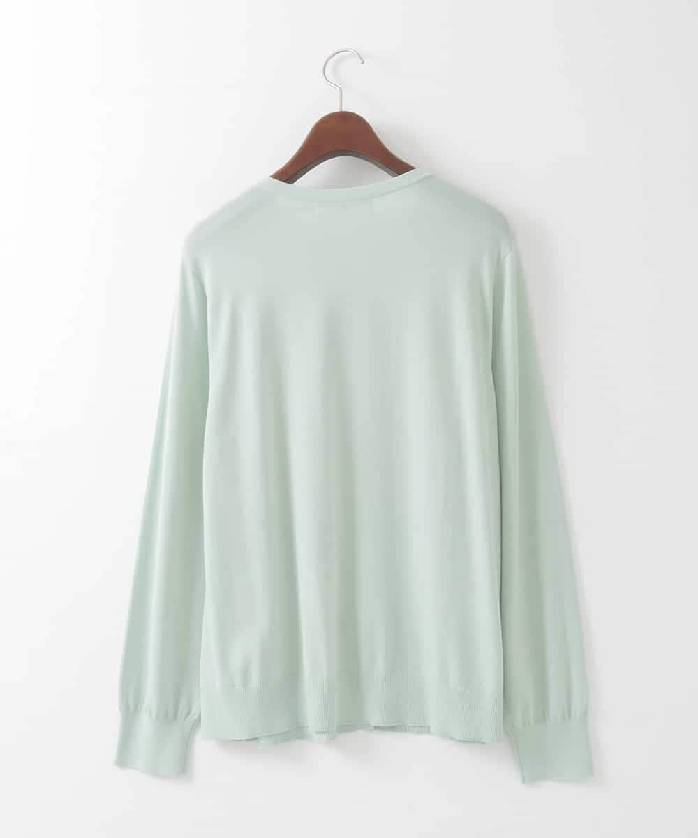 PJSEE03520 CHRISTIAN AUJARD Lサイズ(クリスチャン・オジャール Lサイズ) 【大きいサイズ/アンサンブル対応】レーシーオーナメントプリントカーディガン グリーン