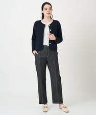 PJSEE10490 CHRISTIAN AUJARD Lサイズ(クリスチャン・オジャール Lサイズ) 【大きいサイズ】ツィーディーニットジャケット ネイビー