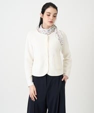 PJSEE10490 CHRISTIAN AUJARD Lサイズ(クリスチャン・オジャール Lサイズ) 【大きいサイズ】ツィーディーニットジャケット アイボリー