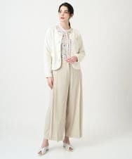 PJSEE10490 CHRISTIAN AUJARD Lサイズ(クリスチャン・オジャール Lサイズ) 【大きいサイズ】ツィーディーニットジャケット アイボリー