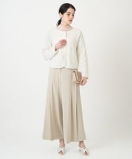 PJSEE10490 CHRISTIAN AUJARD Lサイズ(クリスチャン・オジャール Lサイズ) 【大きいサイズ】ツィーディーニットジャケット アイボリー