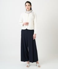 PJSEE10490 CHRISTIAN AUJARD Lサイズ(クリスチャン・オジャール Lサイズ) 【大きいサイズ】ツィーディーニットジャケット アイボリー