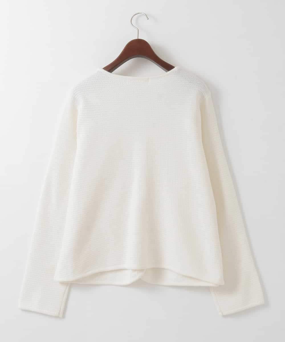 PJSEE10490 CHRISTIAN AUJARD Lサイズ(クリスチャン・オジャール Lサイズ) 【大きいサイズ】ツィーディーニットジャケット アイボリー