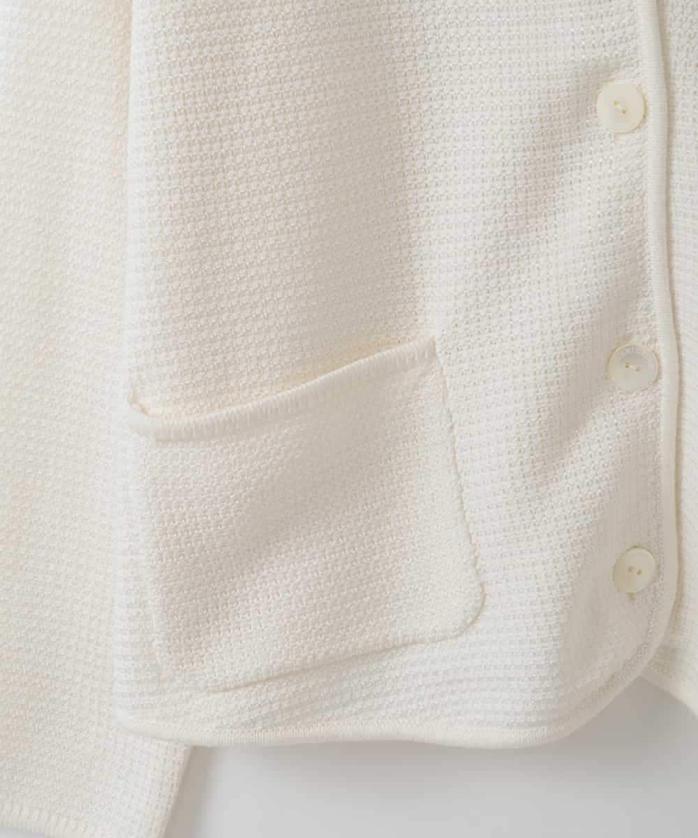 PJSEE10490 CHRISTIAN AUJARD Lサイズ(クリスチャン・オジャール Lサイズ) 【大きいサイズ】ツィーディーニットジャケット アイボリー