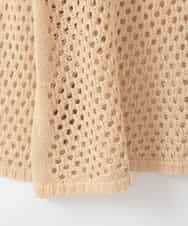 PJSGD22360 CHRISTIAN AUJARD Lサイズ(クリスチャン・オジャール Lサイズ) 【大きいサイズ】リネンライクニットカーディガン マスタード