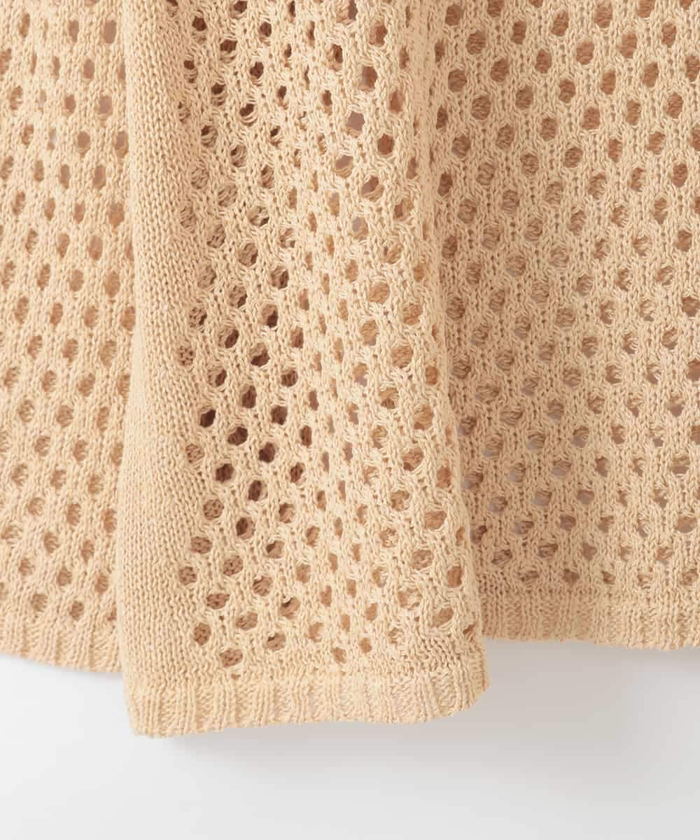 PJSGD22360 CHRISTIAN AUJARD Lサイズ(クリスチャン・オジャール Lサイズ) 【大きいサイズ】リネンライクニットカーディガン マスタード