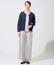 PJSGE10520 CHRISTIAN AUJARD Lサイズ(クリスチャン・オジャール Lサイズ) 【大きいサイズ】スクエアージャカード羽織り ネイビー