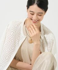 PJSGE10520 CHRISTIAN AUJARD Lサイズ(クリスチャン・オジャール Lサイズ) 【大きいサイズ】スクエアージャカード羽織り アイボリー