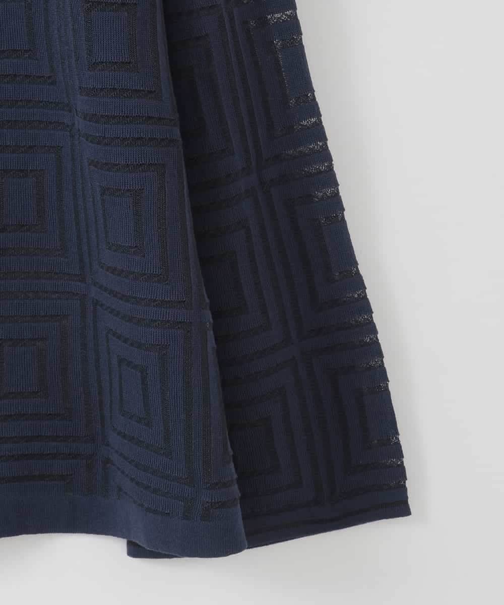 PJSGE10520 CHRISTIAN AUJARD Lサイズ(クリスチャン・オジャール Lサイズ) 【大きいサイズ】スクエアージャカード羽織り ネイビー