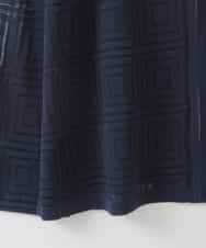 PJSGE10520 CHRISTIAN AUJARD Lサイズ(クリスチャン・オジャール Lサイズ) 【大きいサイズ】スクエアージャカード羽織り ネイビー