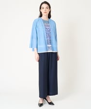 PJSHW11320 CHRISTIAN AUJARD Lサイズ(クリスチャン・オジャール Lサイズ) [冷房対策・アンサンブル対応]シアーニット羽織り ブルー