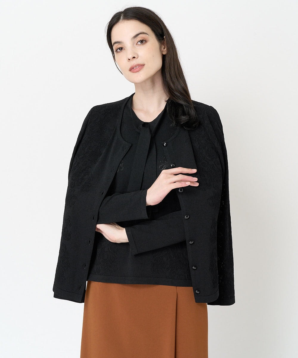 ADORE アドーア　袖フリルカーディガン ノーカラージャケット 38 ADORE アドーア 袖フリルカーディガン ノーカラージャケット 38